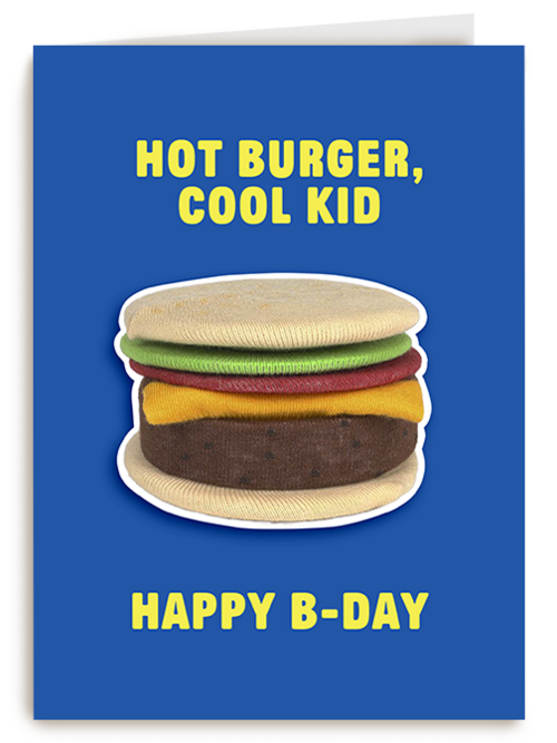 Verjaardagskaart Hallmark | Eat My Socks Burger Bday