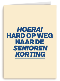 verjaardag kaart man seniorenkorting