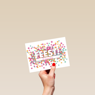uitnodiging feest confetti roze