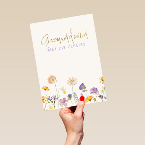 Veldbloemen condoleancekaart