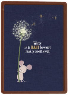 Condoleance kaart muisje met paardenbloem