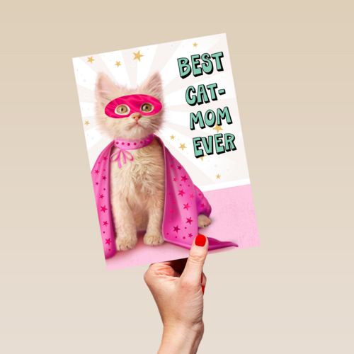 moederdagkaart humor best kat mom ever