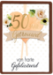 huwelijkskaart 50 jaar getrouwd hart bloemen