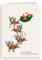 zakelijke kerstkaart met kerstman en rendieren