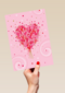 Liefde kaart bloemenhart boeket
