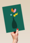 condoleancekaart met vaas bloemen