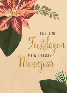 Kerstkaart fijne feestdagen gelukkig nieuwjaar