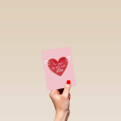Valentijnskaart hart met ik Ik ben zo blij met jou
