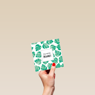 kaart hartelijk bedankt met groene bladeren