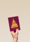 kerstkaart klassiek gouden kerstboom