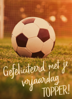 Verjaardagskaart voetbal topper