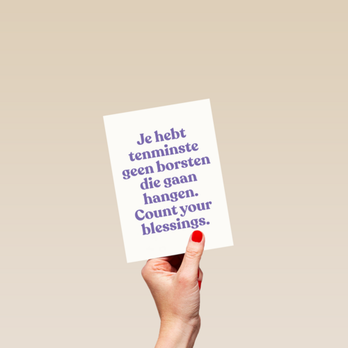 verjaardag kaart grappig borsten die gaan hangen