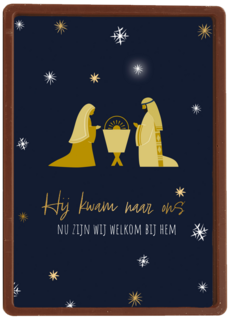 Kerstkaart religieus Jezus Maria Kribbe