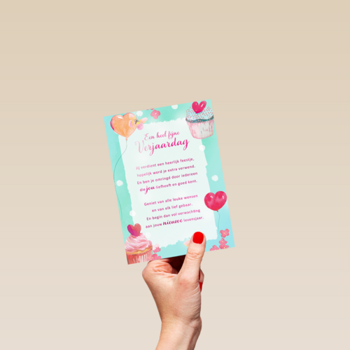 Verjaardagskaart vrouw Cupcakes More than words