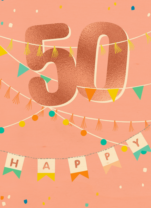 Verjaardagskaart happy 50