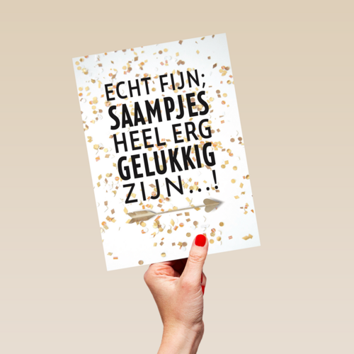 huwelijksjubileum kaart saampjes heel erg gelukkig zijn