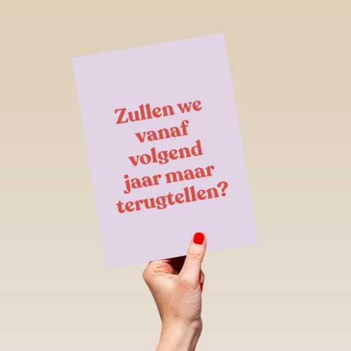 verjaardagskaart vrouw man grappig terugtellen
