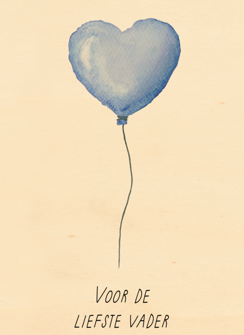 Houten Kaart Vaderdag | Hallmark | Houten Kaart Hallmark | Vaderdag | Voor De Liefste Vader Hartjesballon