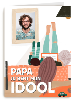 vaderdag fotokaart hip papa jij bent mijn idool