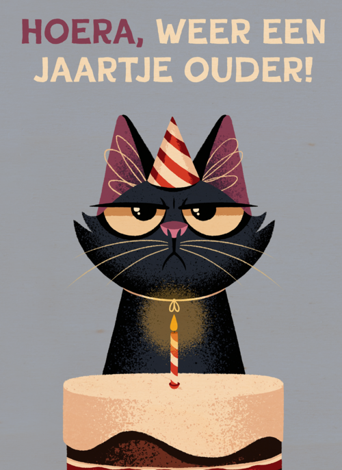 Verjaardagskaart Grumpy Folio weer een jaartje ouder lila