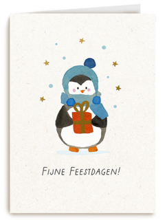 Kinderpostzegels Pinguin Fijne Feestdagen
