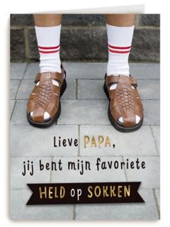 Papa jij bent mijn held op sokken
