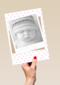 fotokaart staand roze stippen