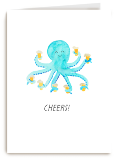 Verjaardagskaart met octopus