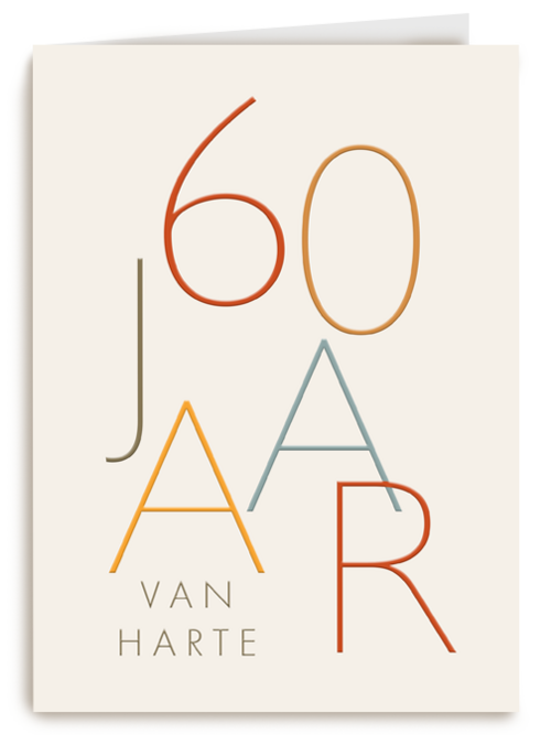 Kaart Hallmark | Kaart Met Leeftijden | Stijlvolle Verjaardagskaart 60 Jaar Van Harte