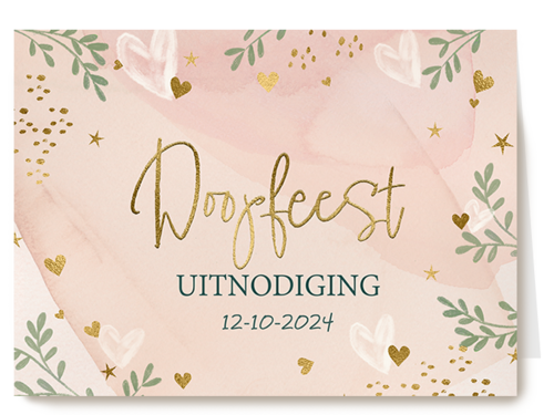 Kaart Hallmark | Doopsel | Doopfeest Uitnodiging Roze