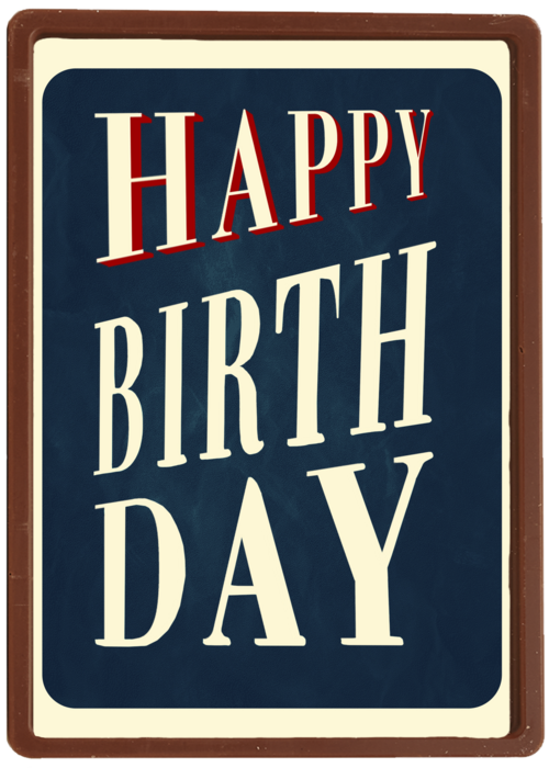 Verjaardagskaart happy birthday blauw