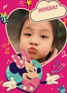 Minnie Mouse fotokaart verjaardag