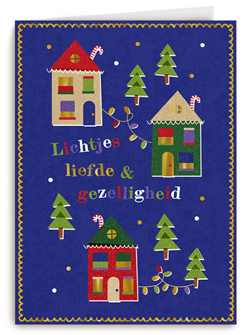 Kerstkaart Hallmark | Kinderpostzegels - Winterdorp