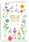 Paaskaart Vrolijk Pasen met bloemen