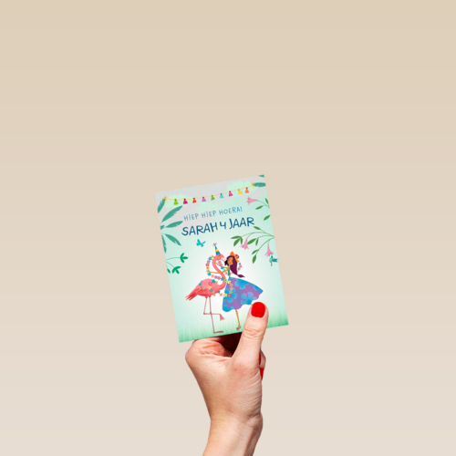 hiep hiep hoera met de flamingo