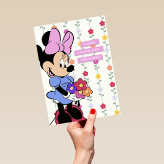 Minnie Mouse Hele fijne verjaardag bloemen