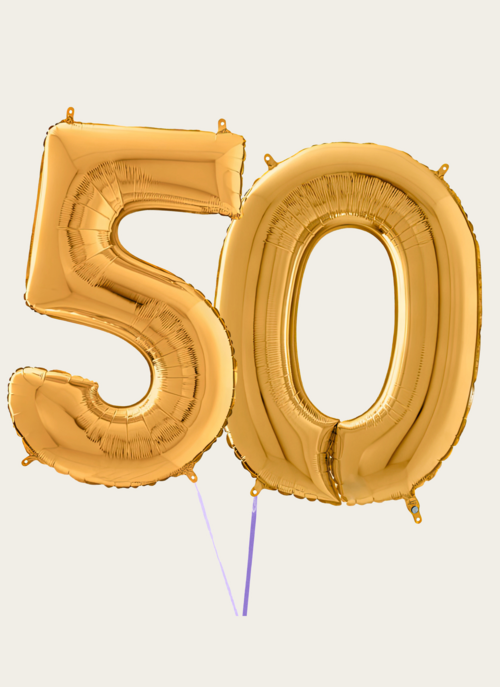 Hallmark Cijferballon 50 Jaar Goud XL |  Cadeau Ballonnen |