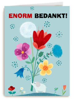 Bedanktkaart met bloemen illustratie