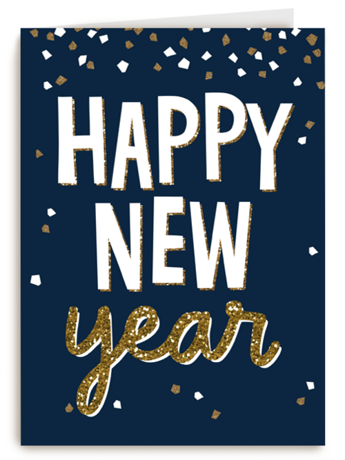 happy new year blue