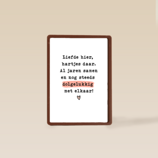 Liefdesjubileum dolgelukkig met elkaar