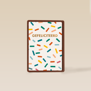Confetti kaart gefeliciteerd