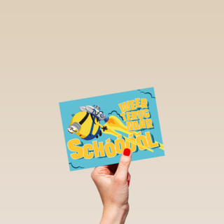 Back to school kaart Minions met Otto