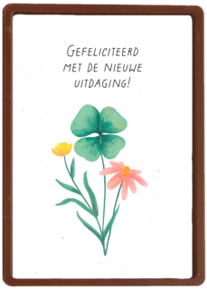 Nieuwe baan kaart gefeliciteerd