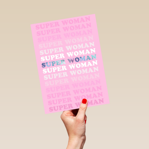 Verjaardagskaart Super woman powervrouw