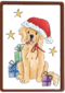 Kerstkaart hart onder de riem Hond met kerstmuts matia studio