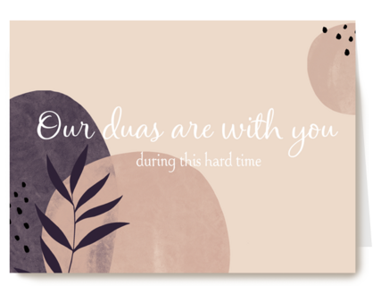 condoleancekaart met our duas are with you
