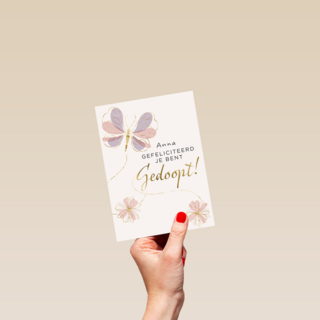 Gefeliciteerd gedoopt vlinder