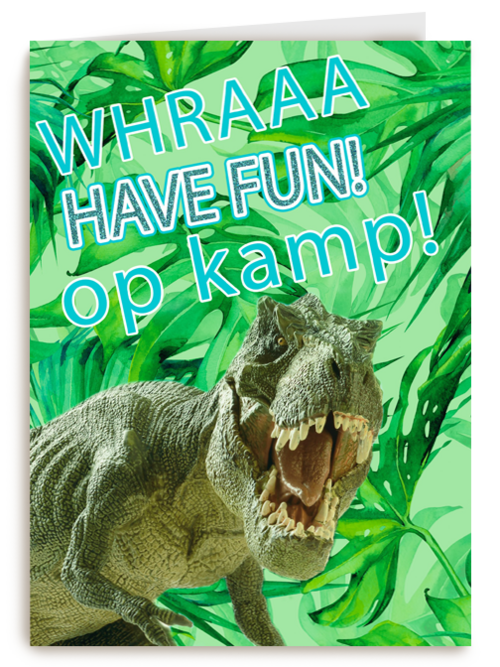 Op kamp kaart trek dinosaurus have fun