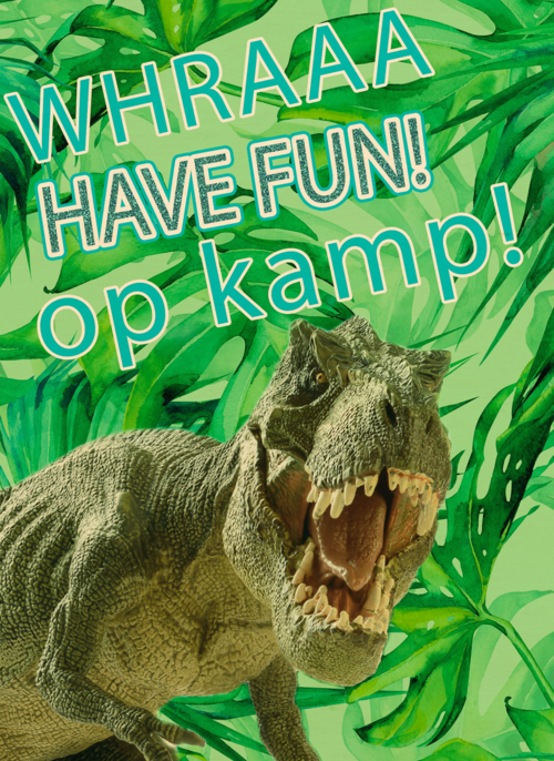Op kamp kaart trek dinosaurus have fun