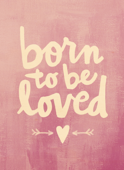 geboortekaartje born to be loved roze